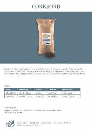 Cork Sorb Datenblatt 