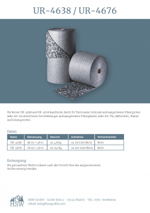 UR-4638 & UR-4676 Datenblatt